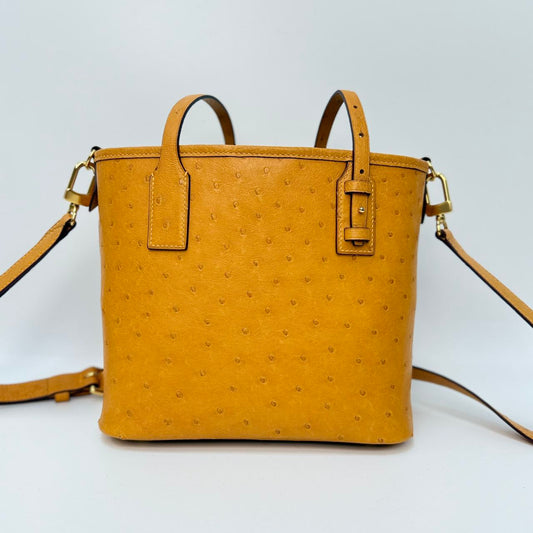Original Design | High-End Handcrafted Custom Bag-ALL IN TOTE (yellow Ostrich Leather) - Pre-Owned