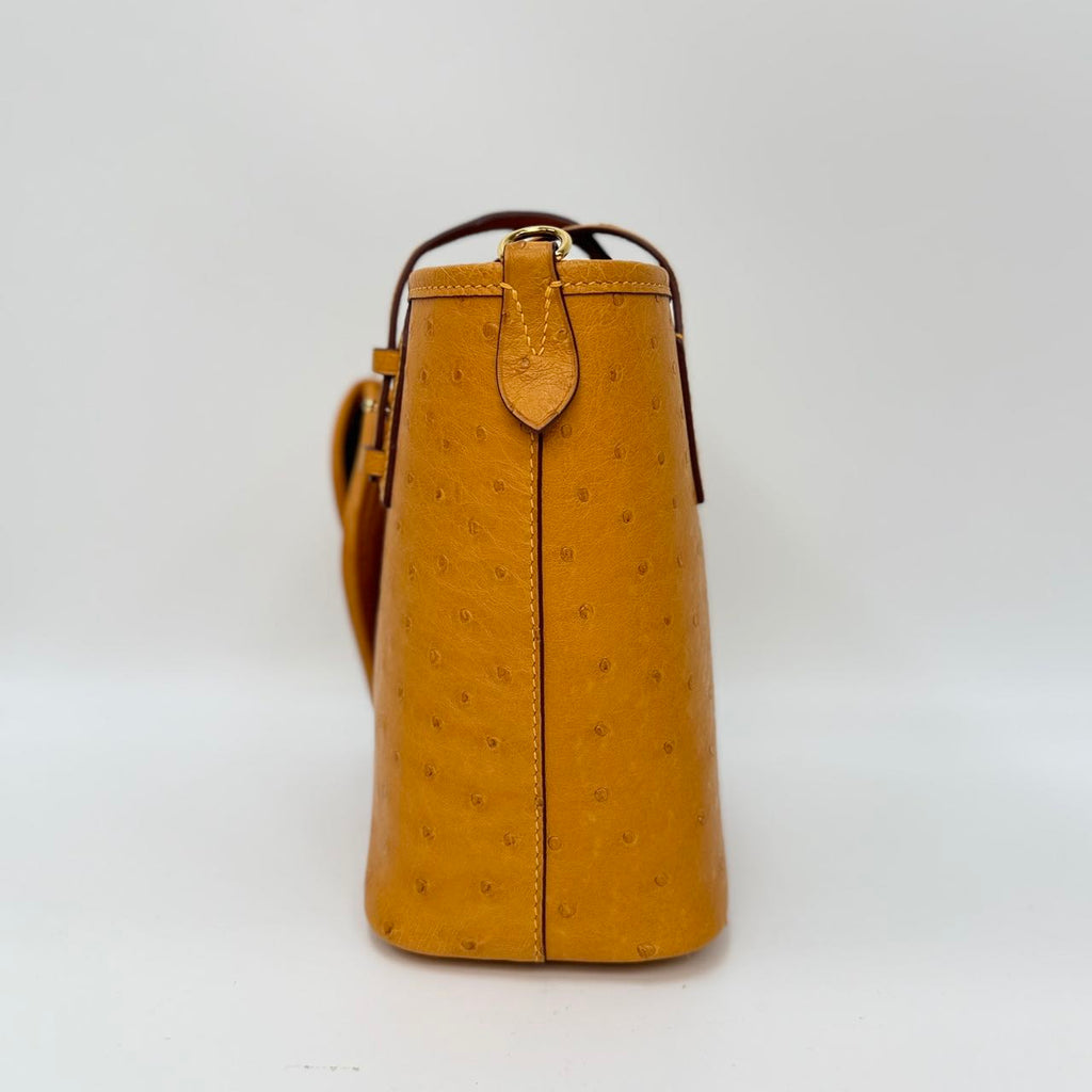 Original Design | High-End Handcrafted Custom Bag-ALL IN TOTE (yellow Ostrich Leather) - Pre-Owned