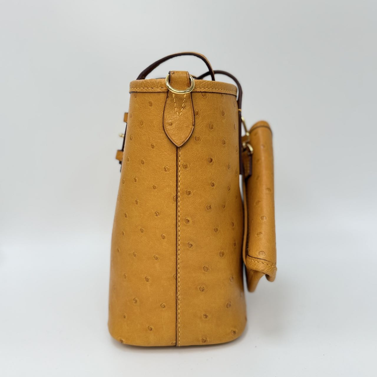 Original Design | High-End Handcrafted Custom Bag-ALL IN TOTE (yellow Ostrich Leather) - Pre-Owned
