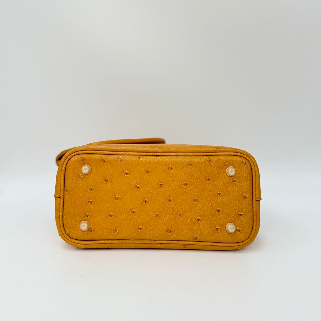 Original Design | High-End Handcrafted Custom Bag-ALL IN TOTE (yellow Ostrich Leather) - Pre-Owned