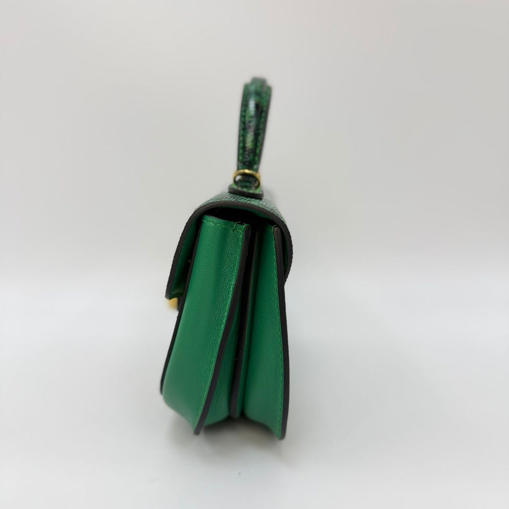 Original Handcrafted High-End Custom Bag Collection (Original Design)-YUANBAO handle Bag with Crossbody Strap（Lizard Leather Patchwork）） - Pre-Owned