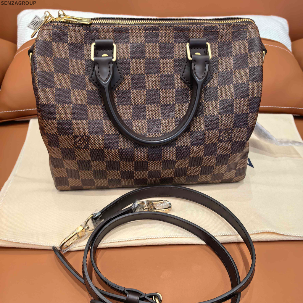 Louis Vuitton Speedy 25 Damier Ebene Shoulder Bag Women Classic