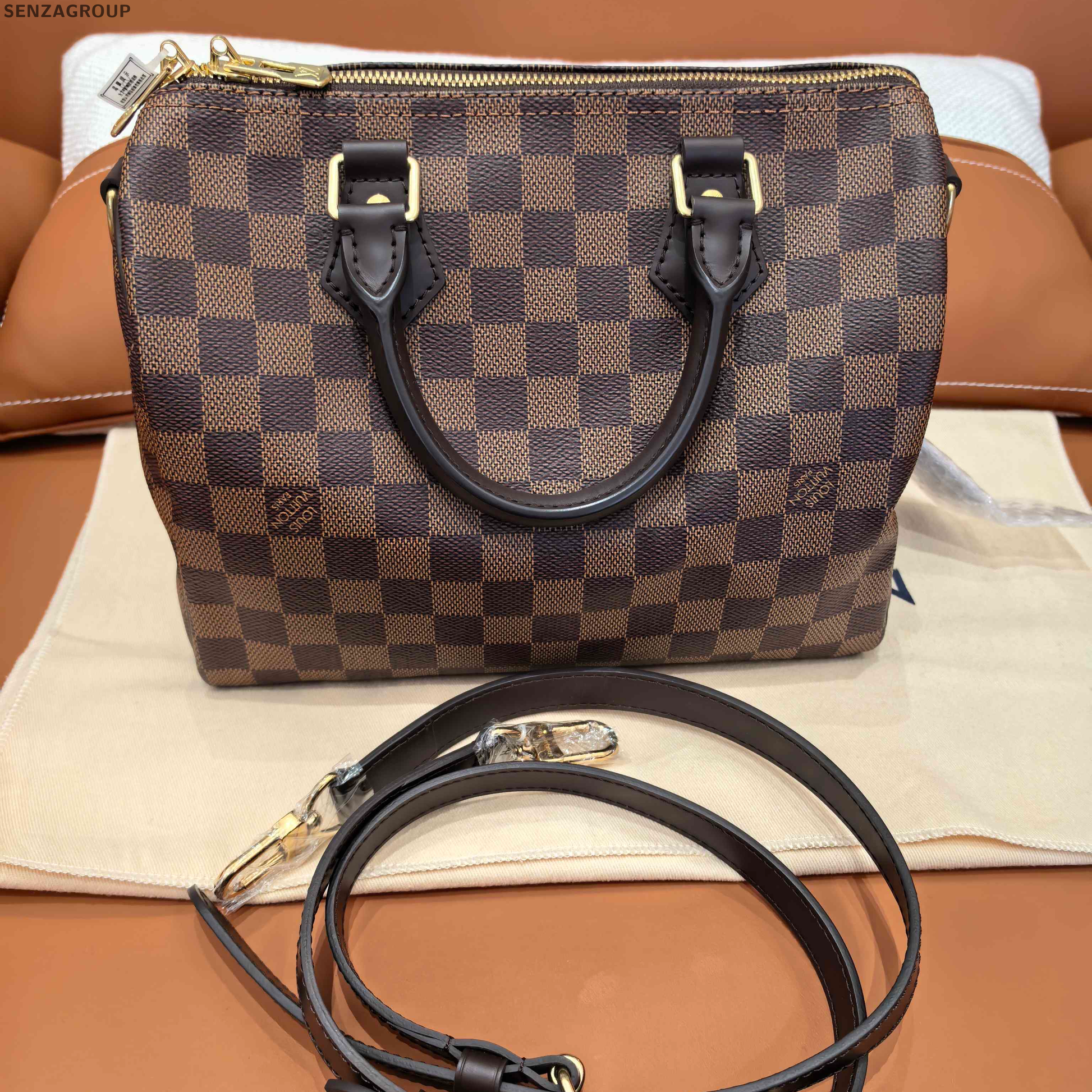 Louis Vuitton Speedy 25 Damier Ebene Shoulder Bag Women Classic
