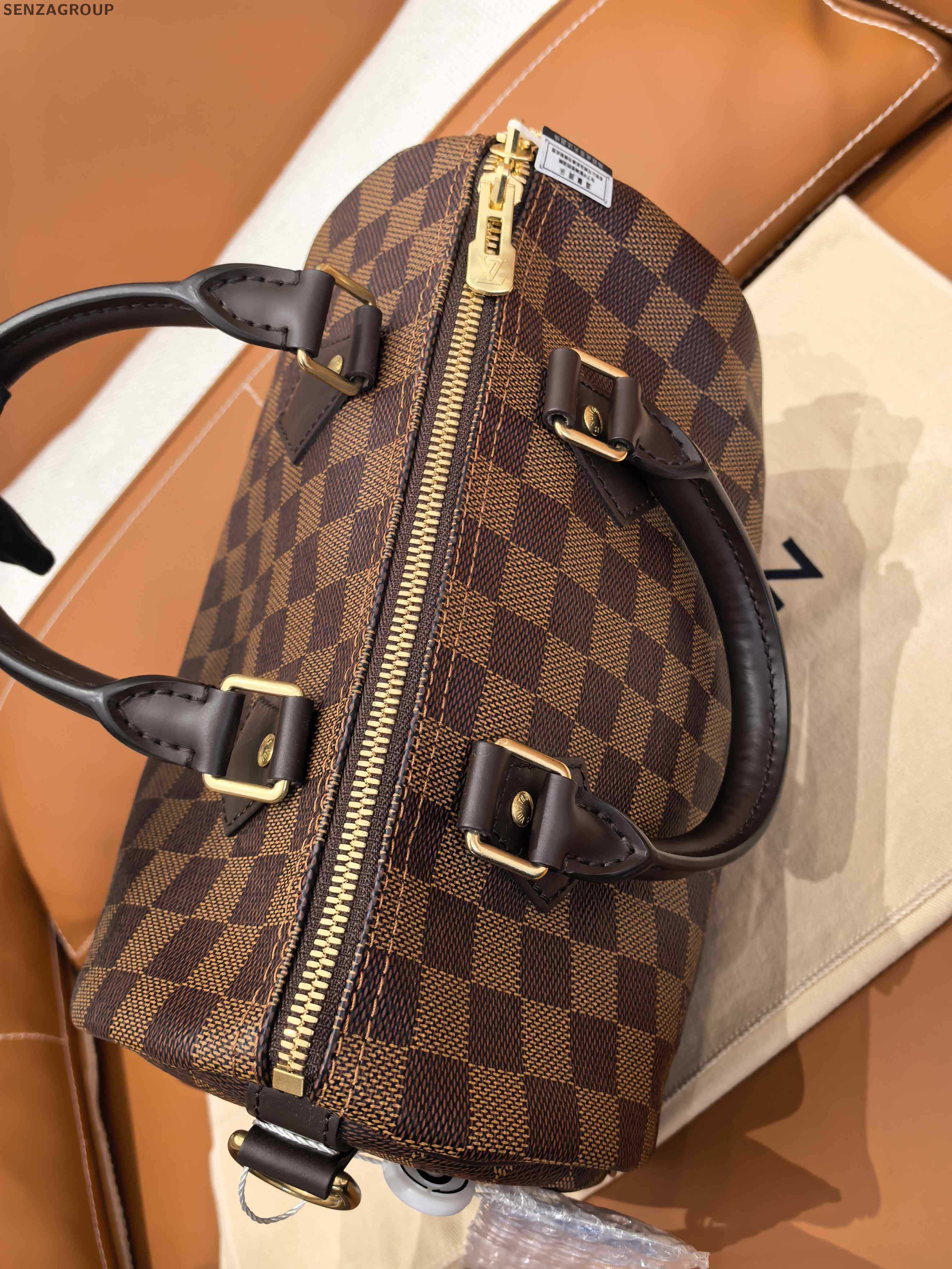 Louis Vuitton Speedy 25 Damier Ebene Shoulder Bag Women Classic