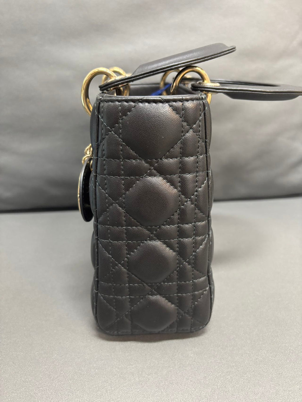 Lady Dior Bag (4 Compartments) in Black and Gold - Pre-Owned