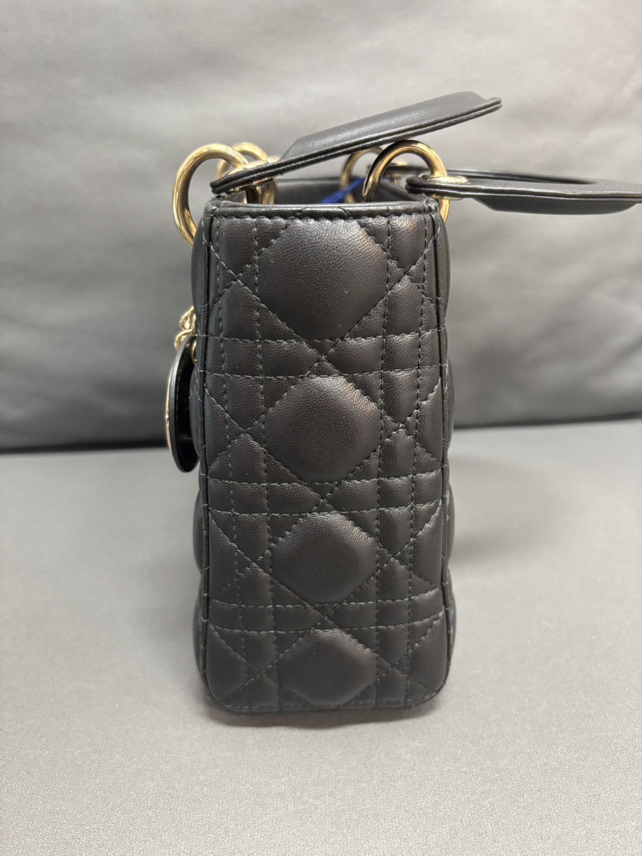 Lady Dior Bag (4 Compartments) in Black and Gold - Pre-Owned