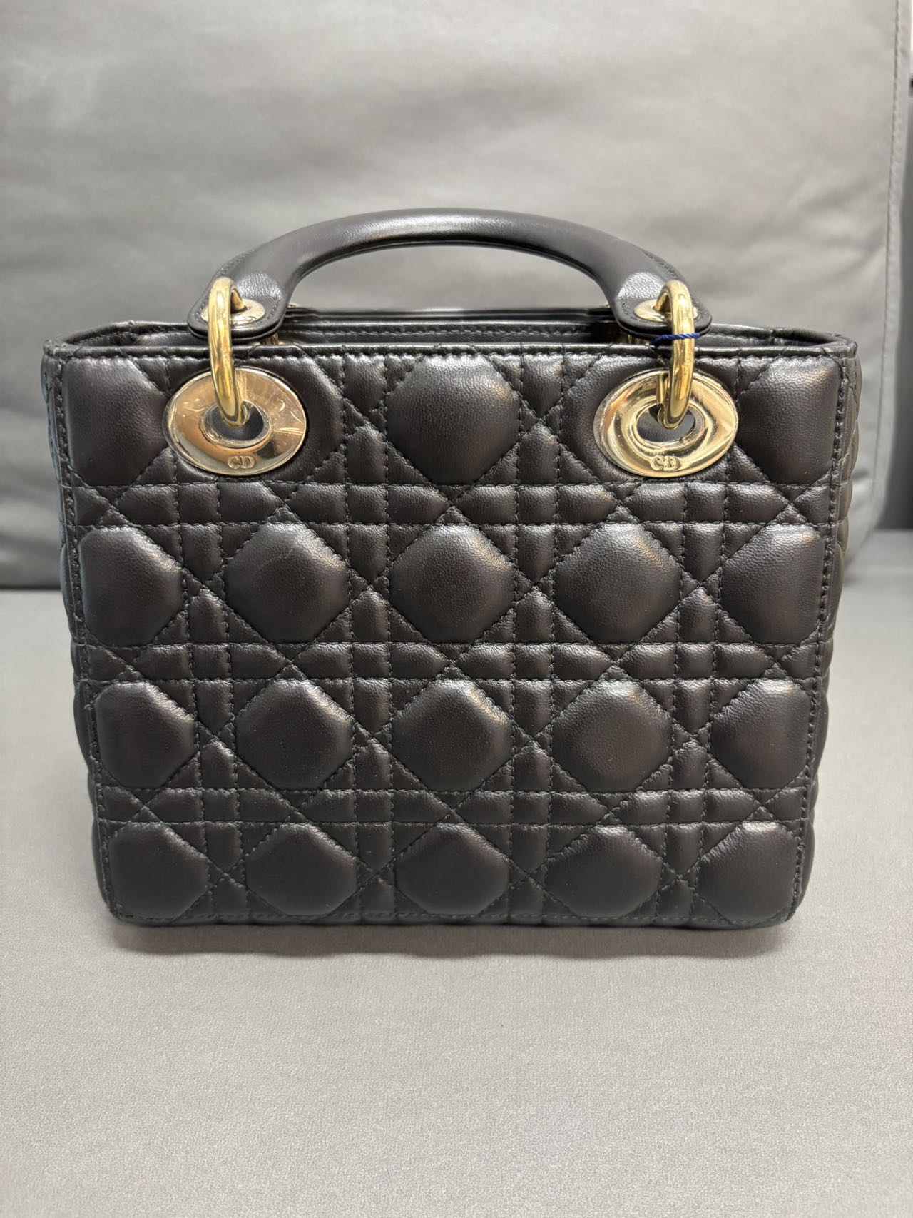 Lady Dior Bag (4 Compartments) in Black and Gold - Pre-Owned