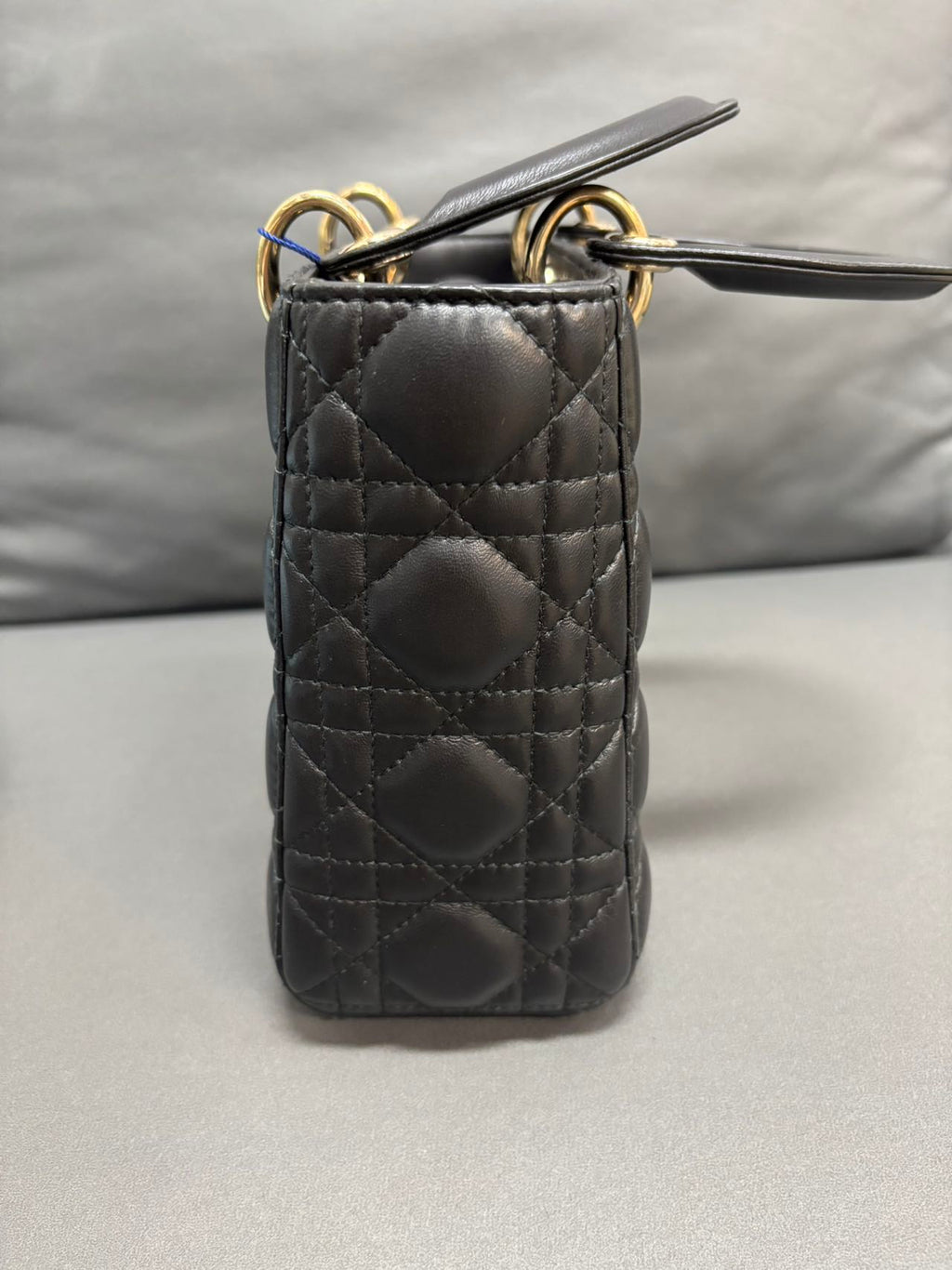 Lady Dior Bag (4 Compartments) in Black and Gold - Pre-Owned