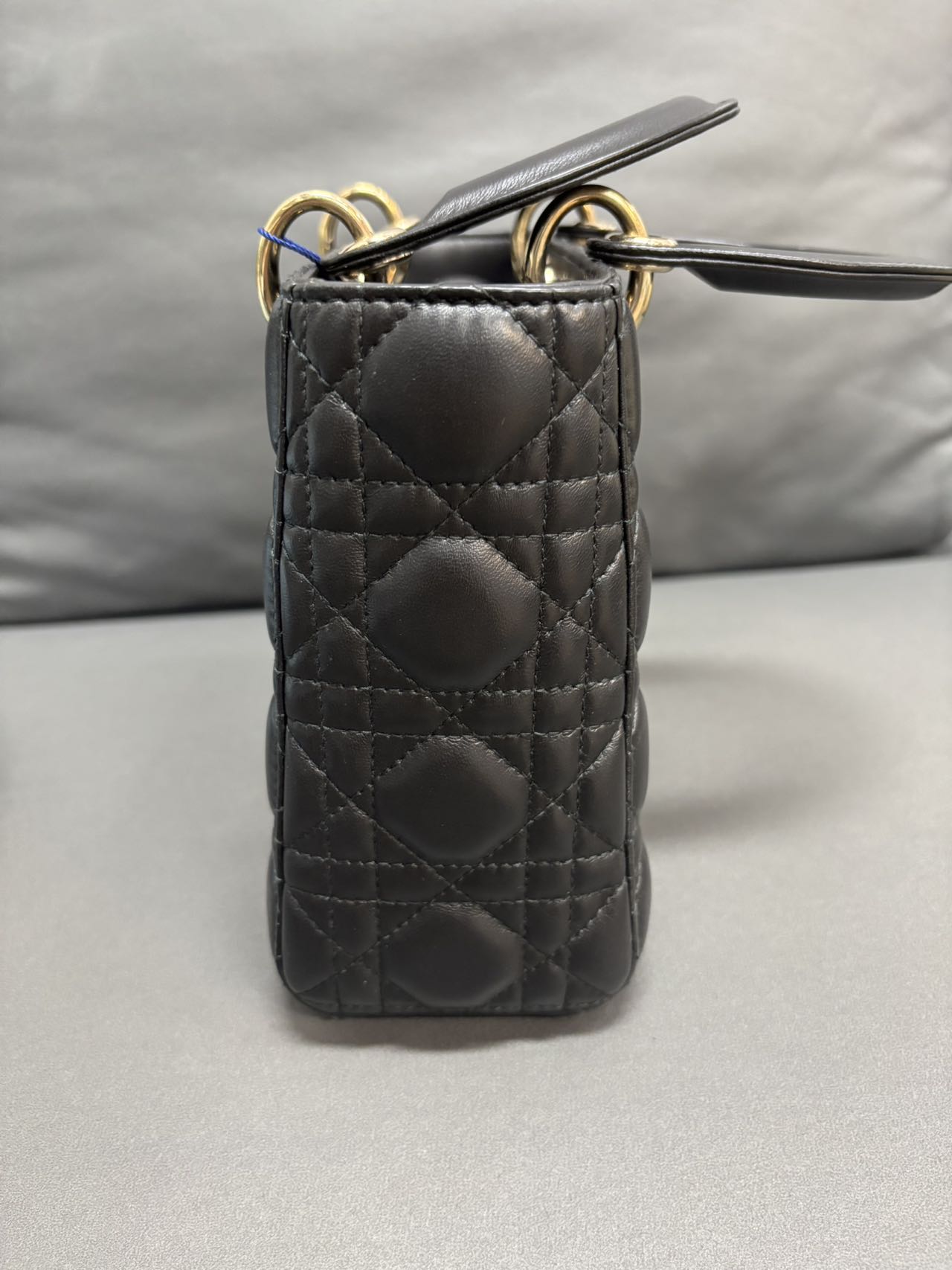 Lady Dior Bag (4 Compartments) in Black and Gold - Pre-Owned