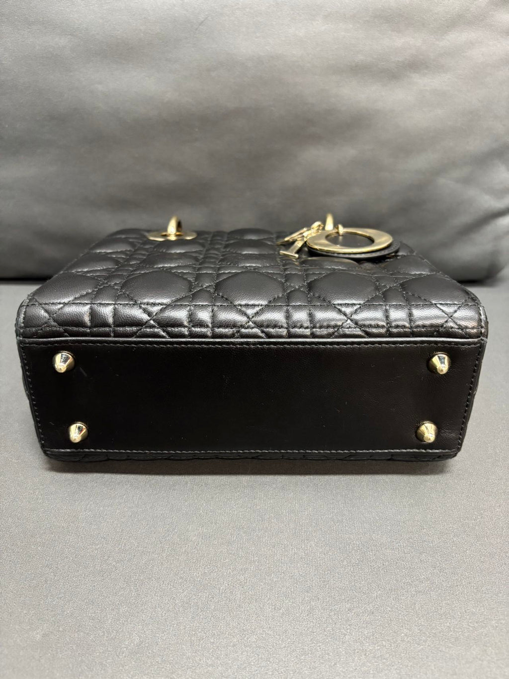 Lady Dior Bag (4 Compartments) in Black and Gold - Pre-Owned