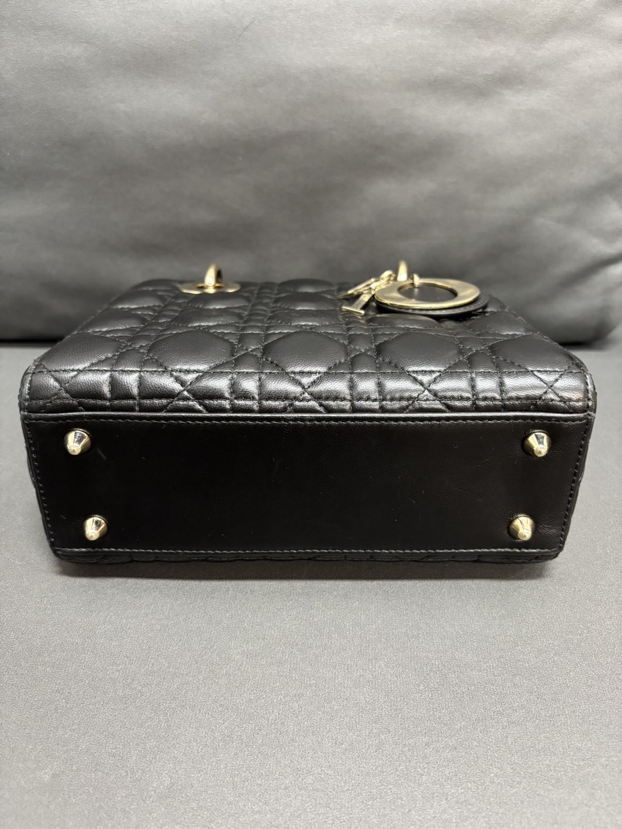 Lady Dior Bag (4 Compartments) in Black and Gold - Pre-Owned