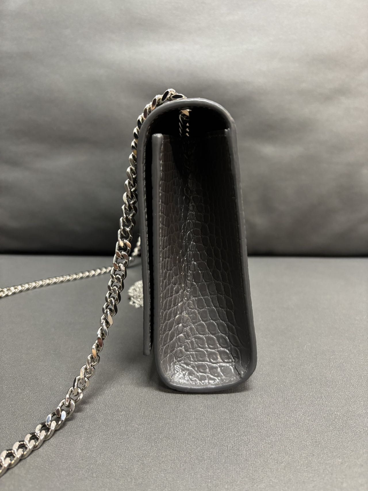 Saint Laurent Kate Bag in Silver-Gray