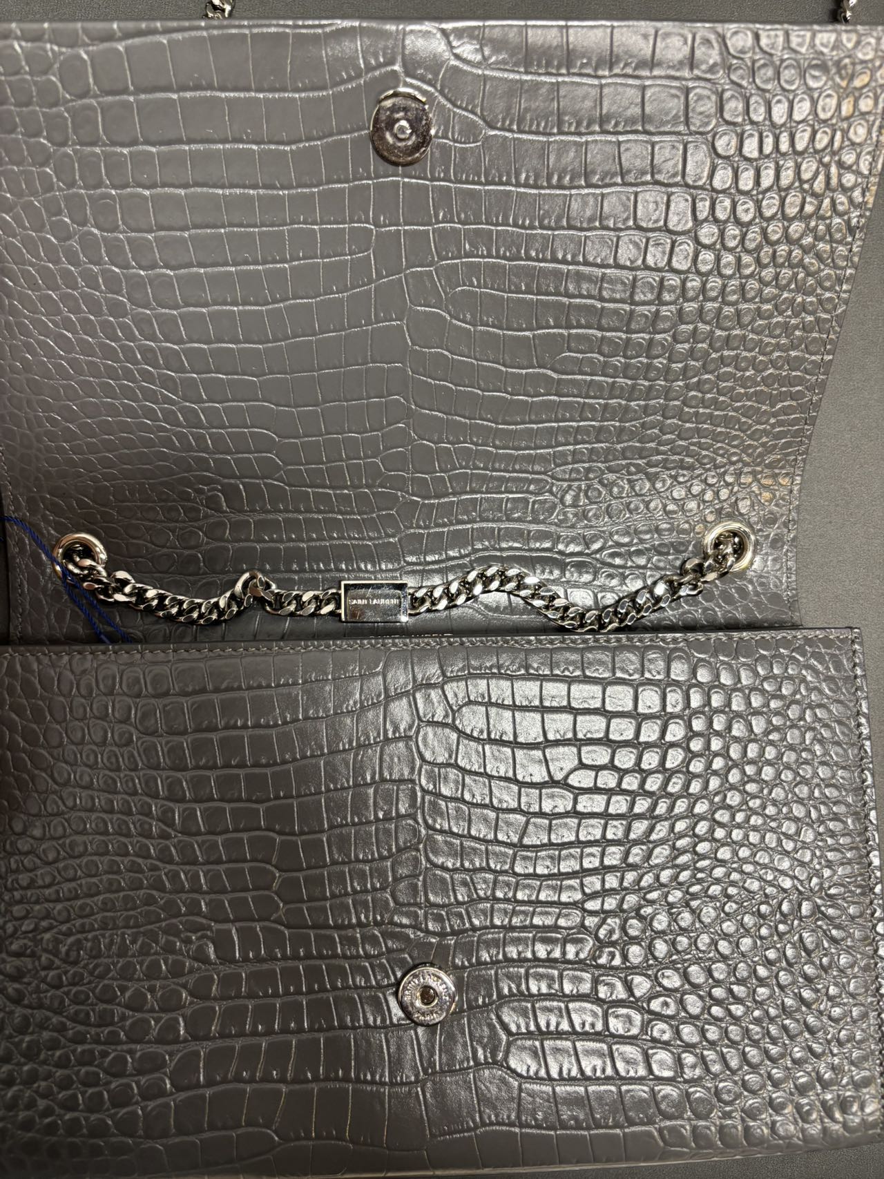 Saint Laurent Kate Bag in Silver-Gray