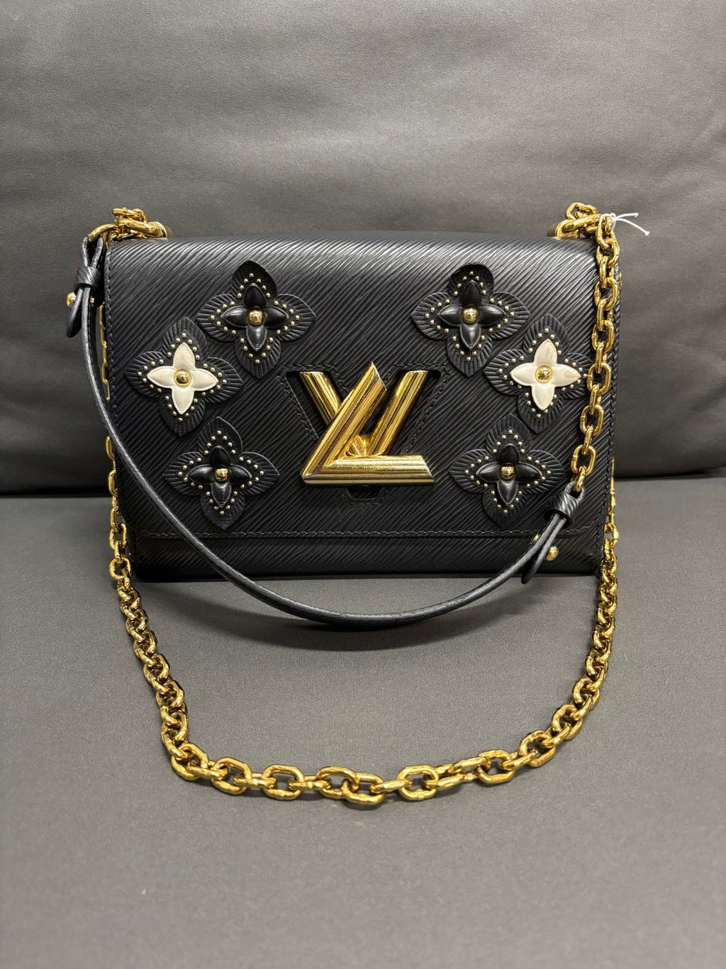 Louis Vuitton Twist Bag in Black with Floral Embellishments - Pre-Owned