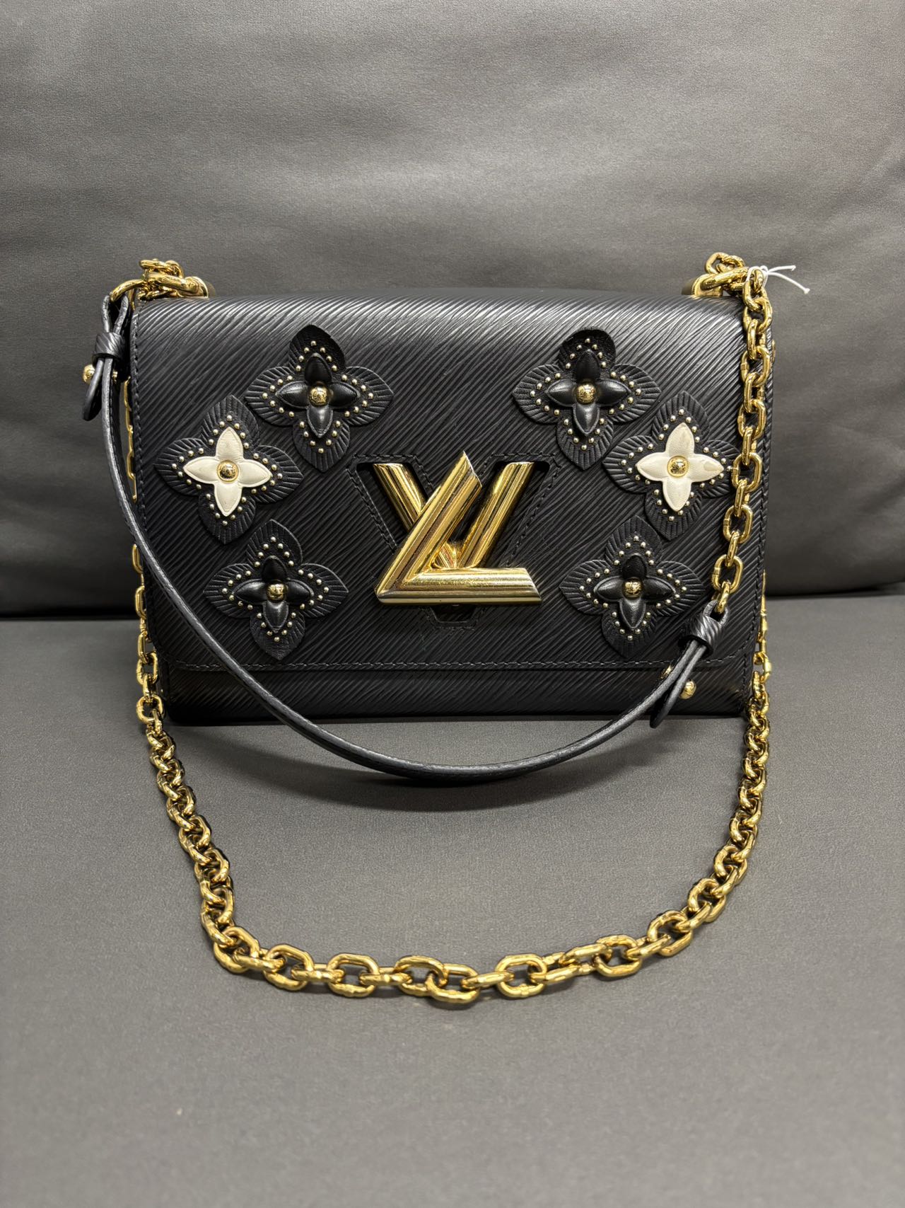 Louis Vuitton Twist Bag in Black with Floral Embellishments - Pre-Owned