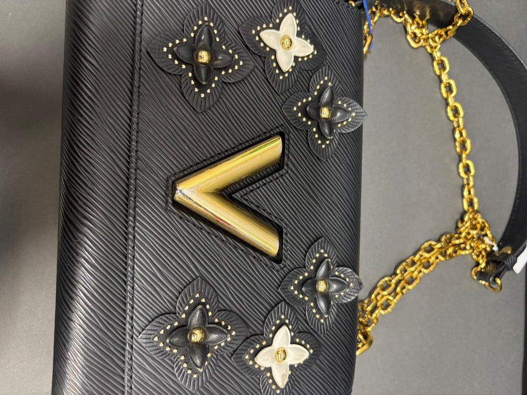 Louis Vuitton Twist Bag in Black with Floral Embellishments - Pre-Owned