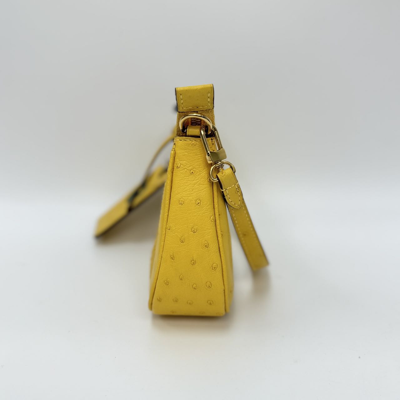 Original Design | High-End Handcrafted Custom Bag-Felicia(yellow Ostrich Leather) - Pre-Owned