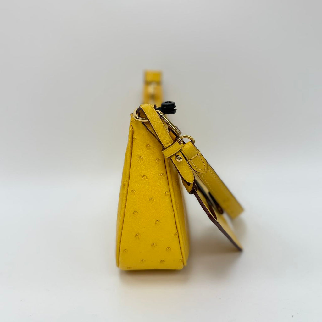 Original Design | High-End Handcrafted Custom Bag-Felicia(yellow Ostrich Leather) - Pre-Owned