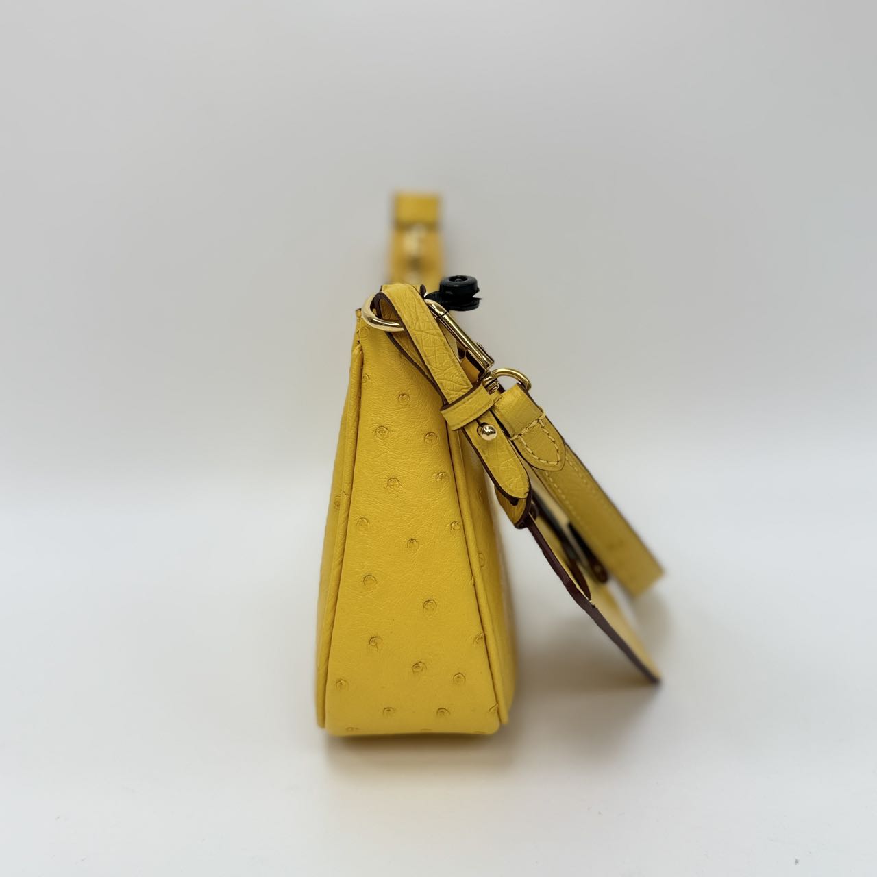 Original Design | High-End Handcrafted Custom Bag-Felicia(yellow Ostrich Leather) - Pre-Owned