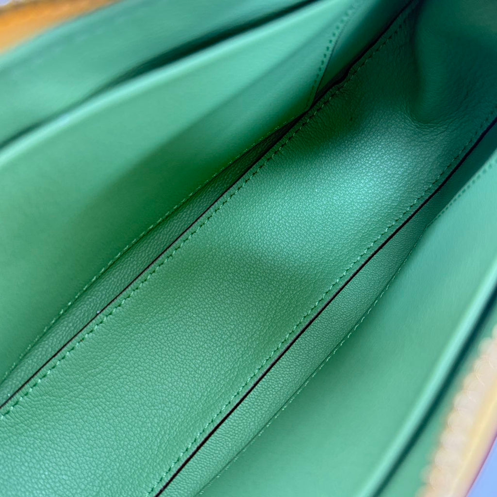 Original Design | High-End Handcrafted Custom Bag-Felicia(yellow Ostrich Leather) - Pre-Owned