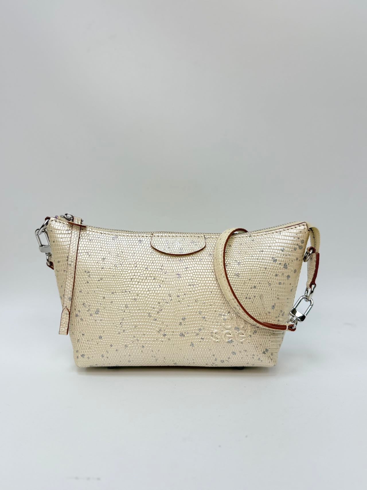 Original Design | High-End Handcrafted Custom Bag-Sail Boat (White Lizard Leather) - Pre-Owned