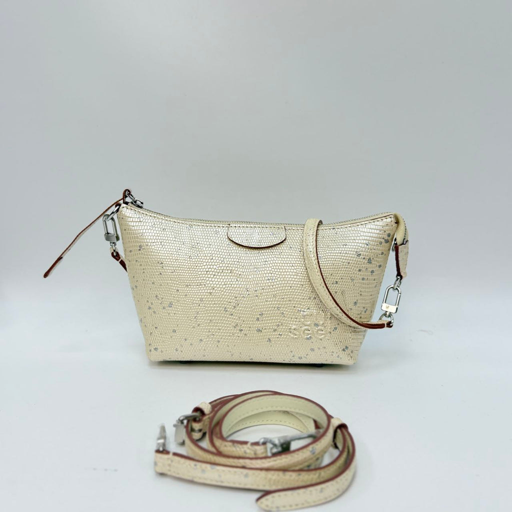 Original Design | High-End Handcrafted Custom Bag-Sail Boat (White Lizard Leather) - Pre-Owned
