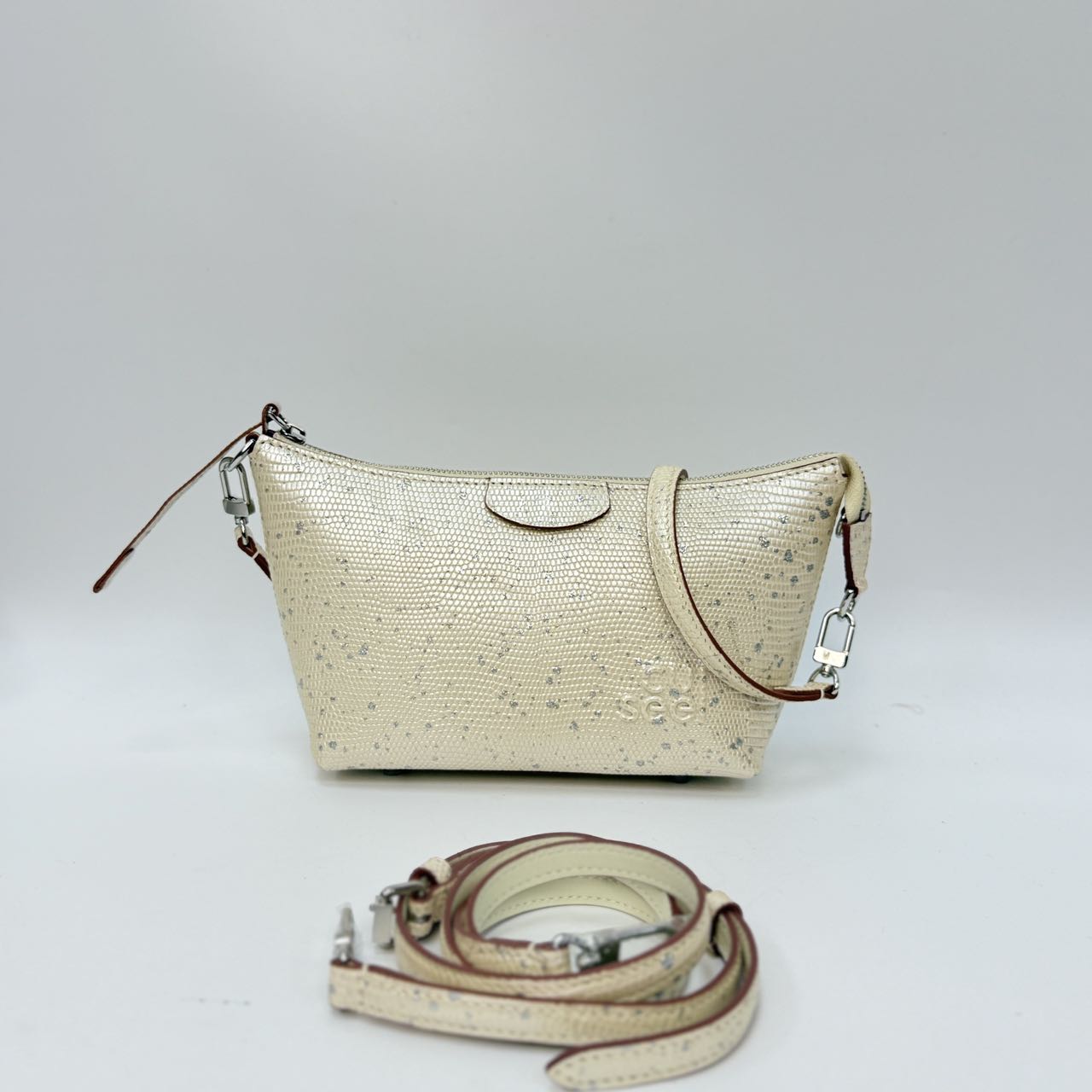 Original Design | High-End Handcrafted Custom Bag-Sail Boat (White Lizard Leather) - Pre-Owned