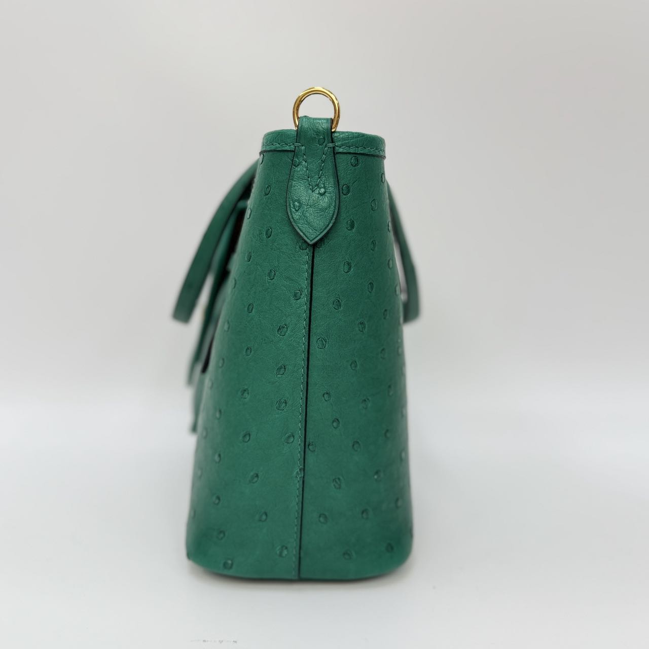 Original Design | High-End Handcrafted Custom Bag-ALL IN TOTE (green Ostrich Leather) - Pre-Owned