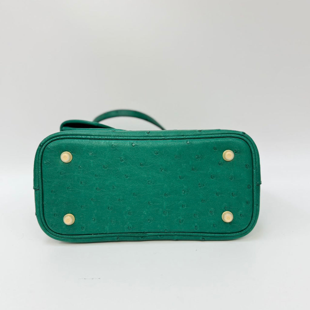 Original Design | High-End Handcrafted Custom Bag-ALL IN TOTE (green Ostrich Leather) - Pre-Owned