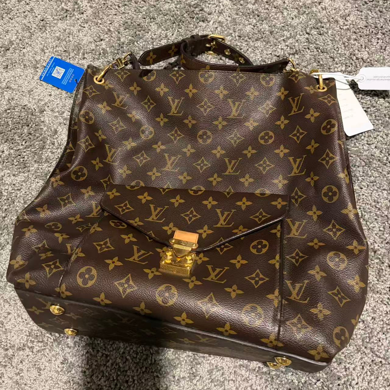 LOUIS VUITTON Metis Hobo Monogram Canvas Shoulder Bag Brown