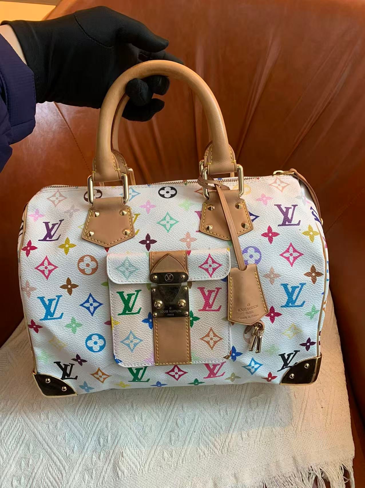 Louis Vuitton x Takashi Murakami Monogram Multicolore Speedy 30 (White) - Pre-Owned