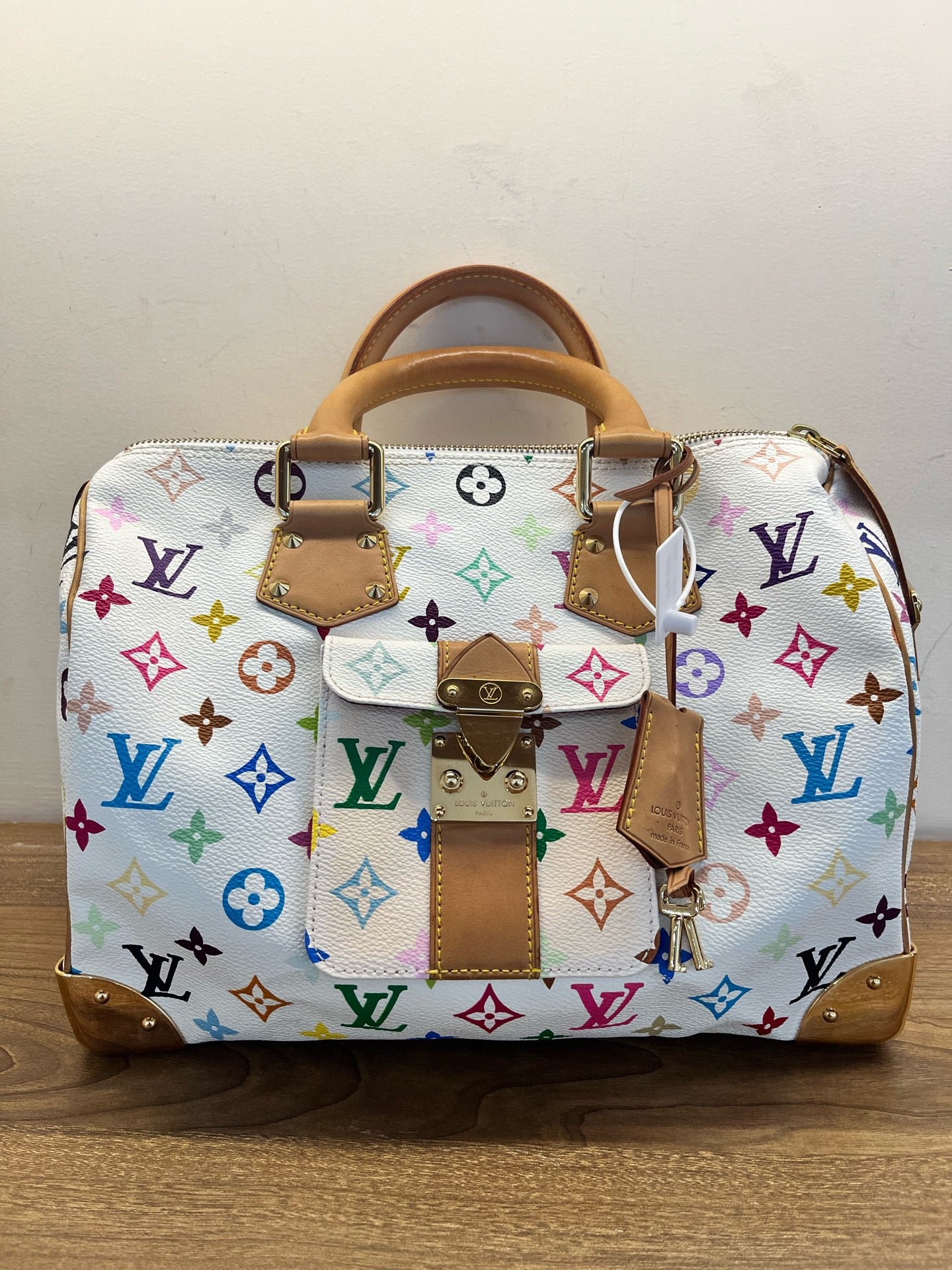 Louis Vuitton x Takashi Murakami Monogram Multicolore Speedy 30 (White) - Pre-Owned