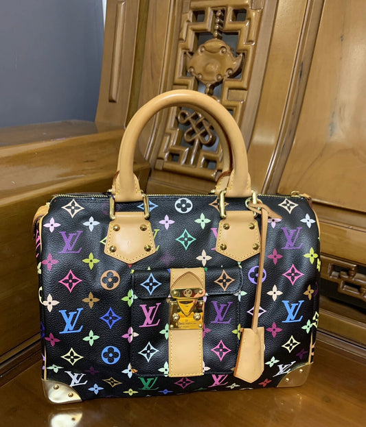 Louis Vuitton x Takashi Murakami Monogram Multicolore Speedy 30 (Black)