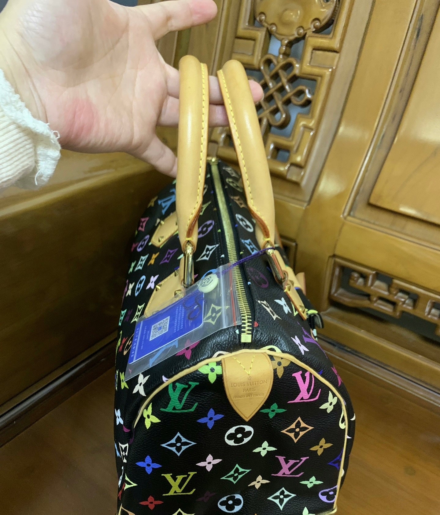 Louis Vuitton x Takashi Murakami Monogram Multicolore Speedy 30 (Black)