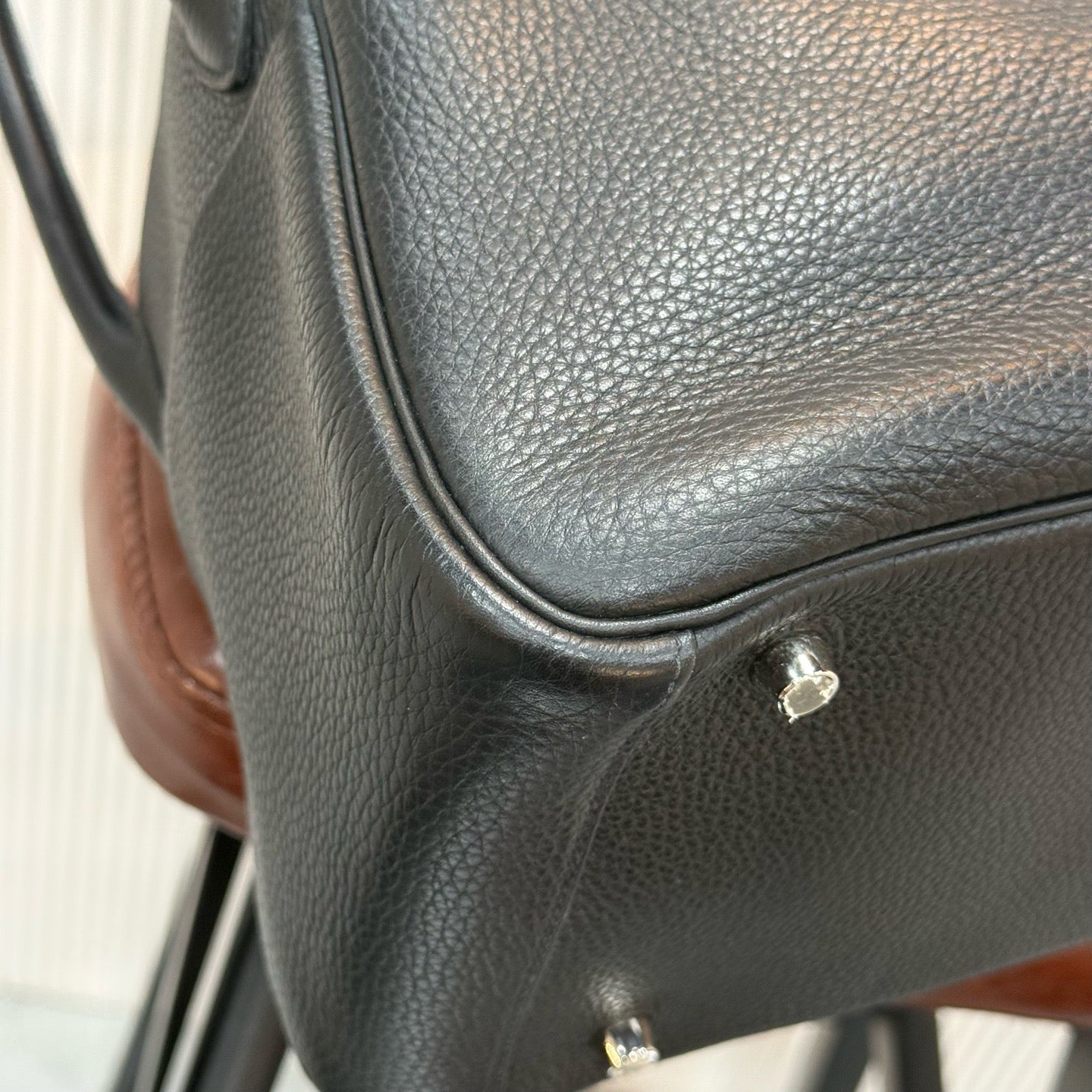 Hermès Lindy 30 - Black Clemence/Togo Leather - Palladium Hardware - Stamp C