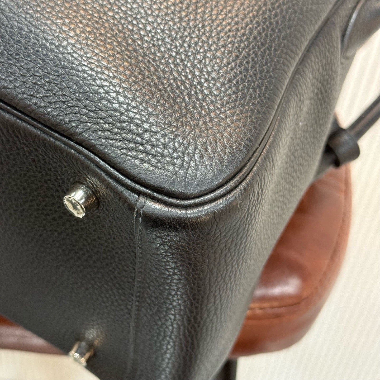 Hermès Lindy 30 - Black Clemence/Togo Leather - Palladium Hardware - Stamp C