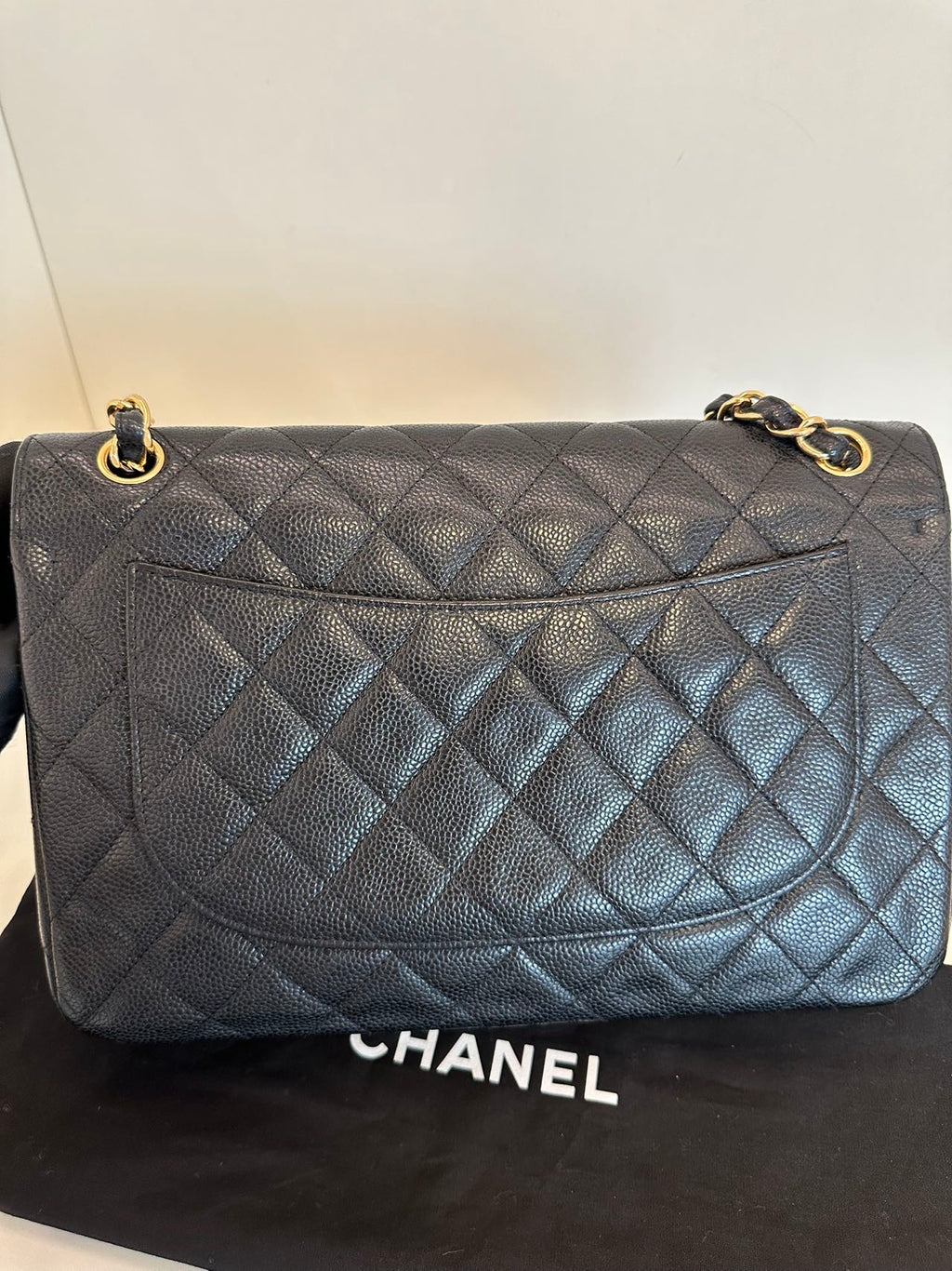 Chanel Classic Flap Jumbo - Black Caviar Leather with Gold Hardware - Pre-Owned