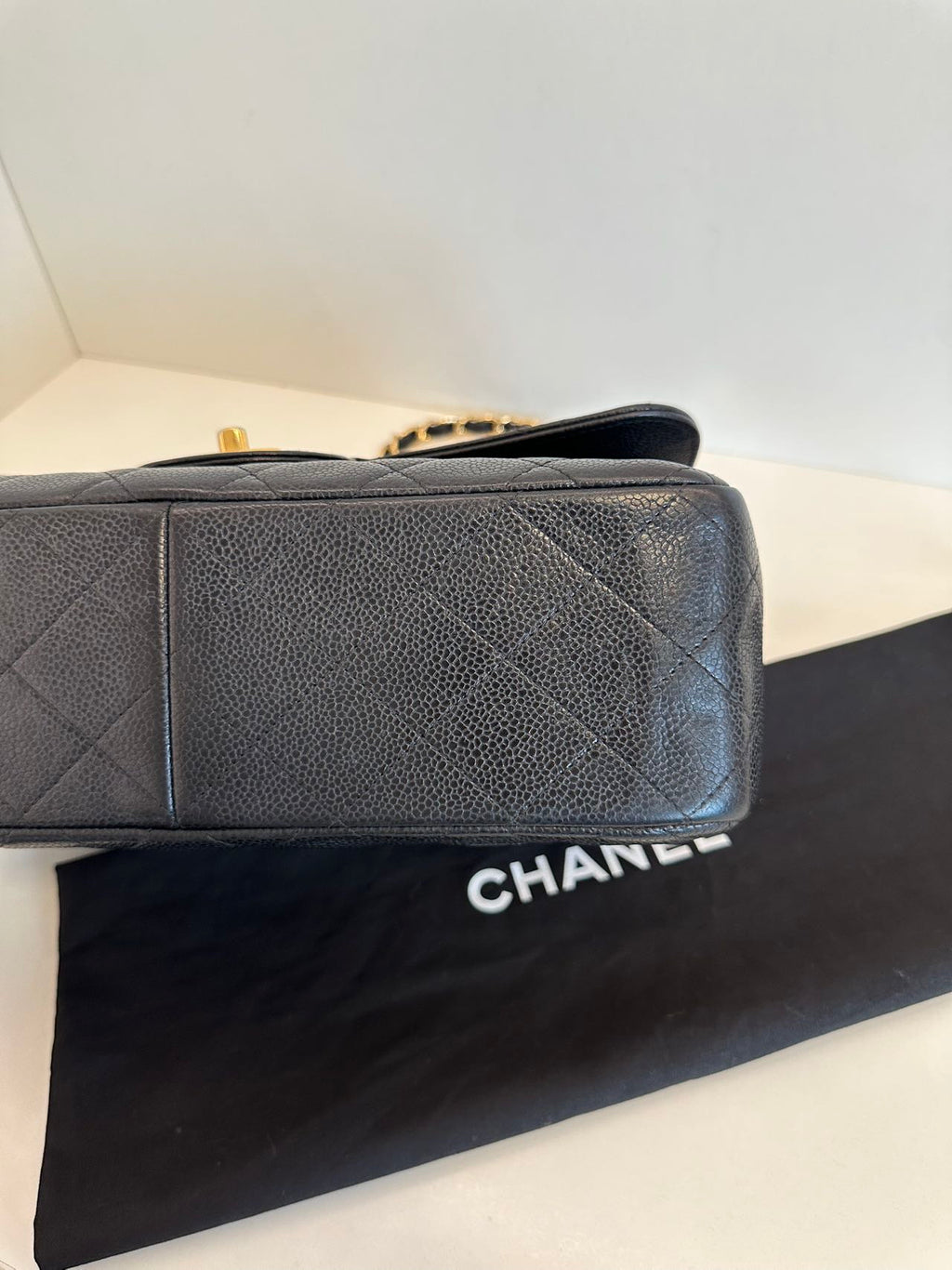 Chanel Classic Flap Jumbo - Black Caviar Leather with Gold Hardware - Pre-Owned