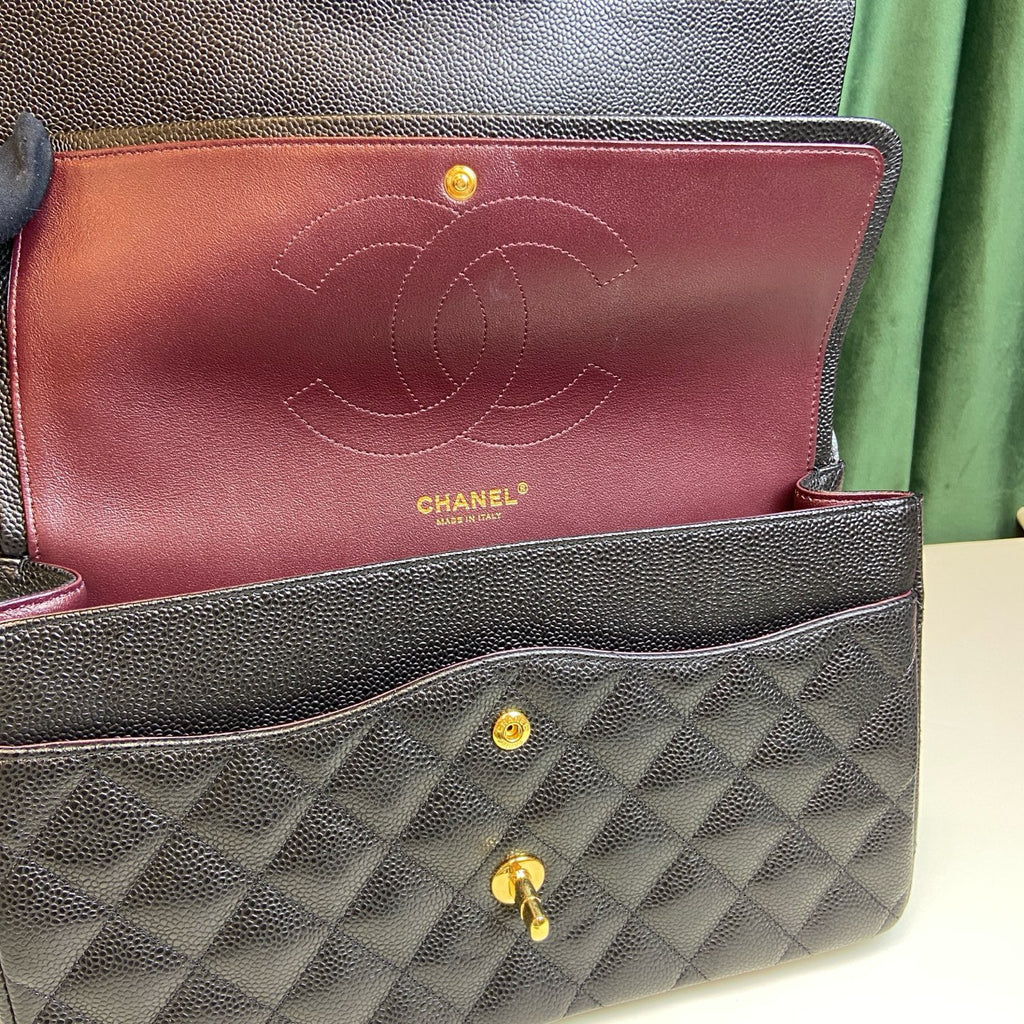 Chanel Classic Flap Jumbo Black Caviar GHW - Series 27 - Pre-Owned