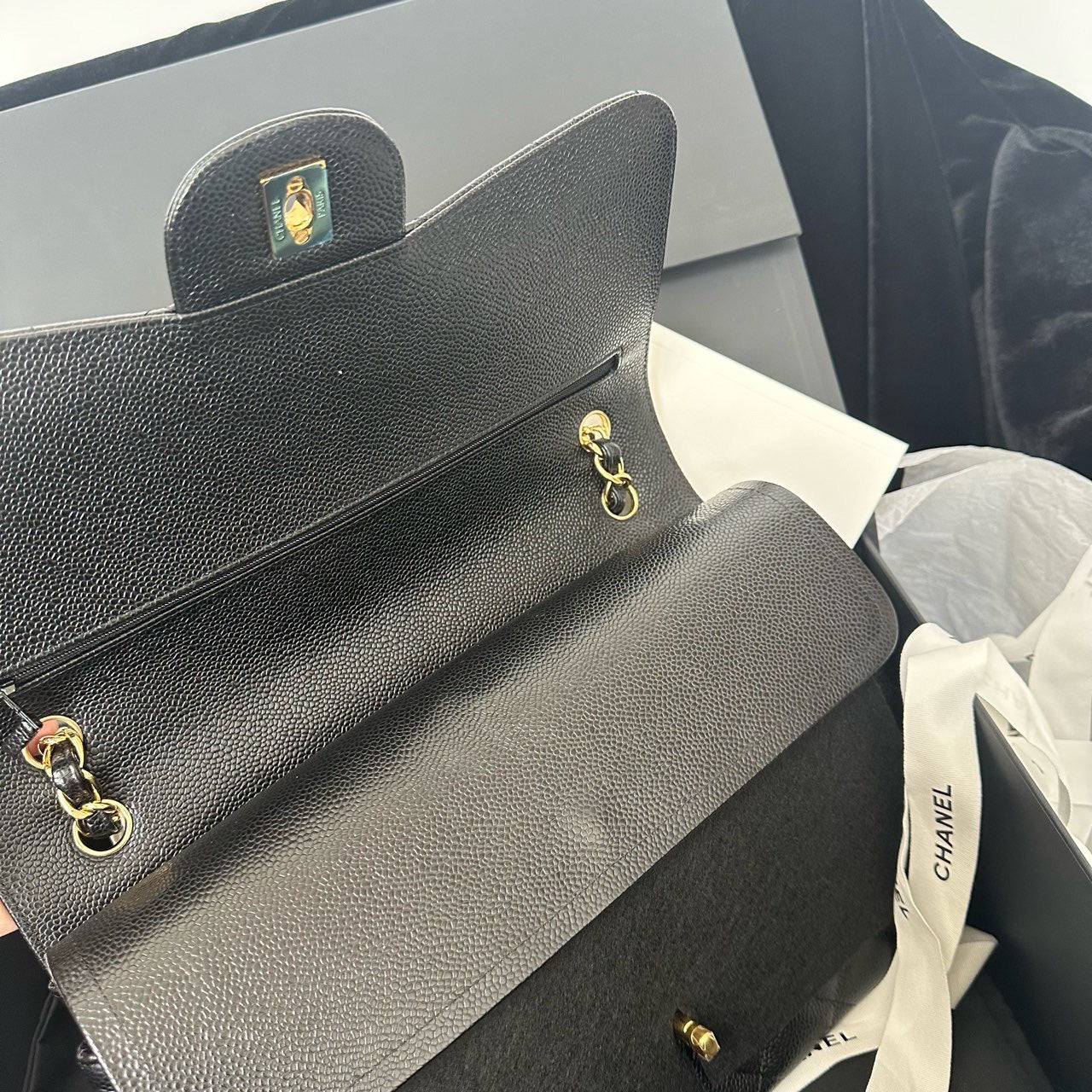 Chanel Classic Jumbo Double Flap Bag Black with Gold Hardware (21-Series)