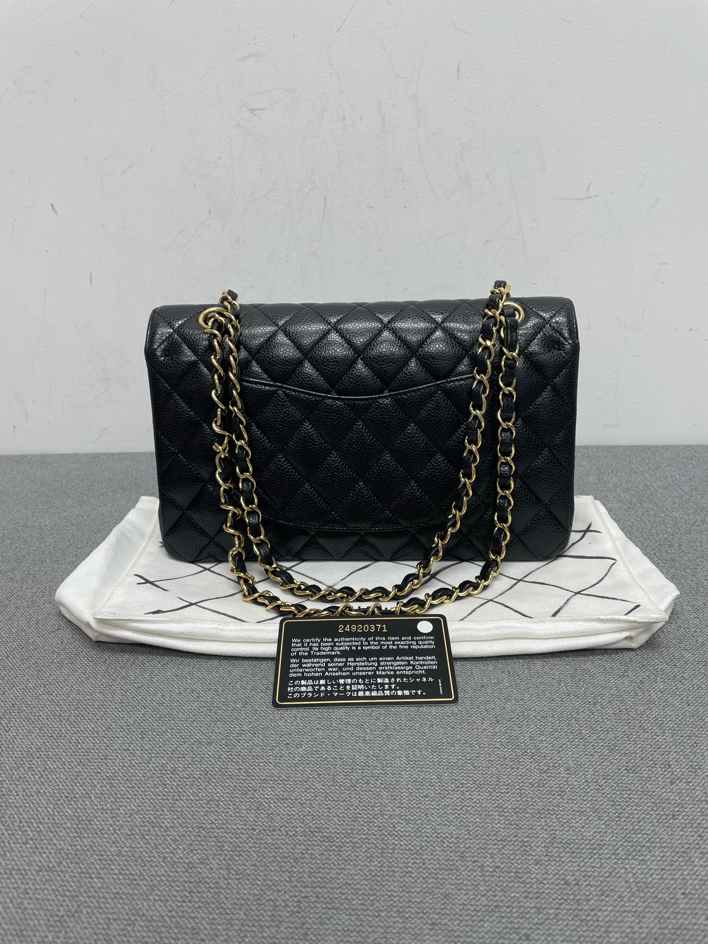 Chanel Classic Flap Medium Black Caviar Leather Gold Hardware 24-Series