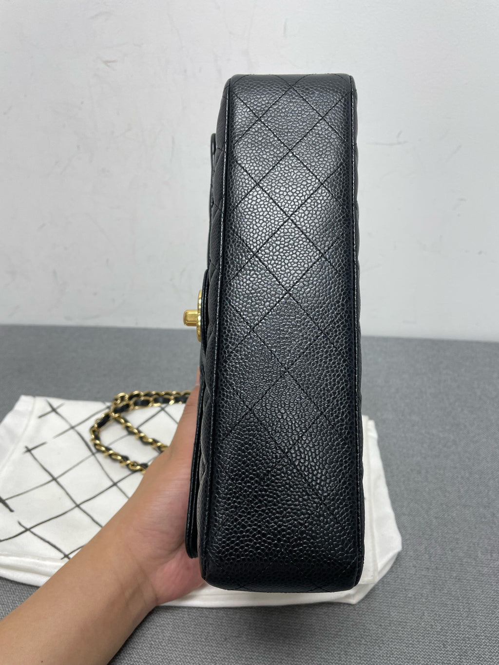 Chanel Classic Flap Medium Black Caviar Leather Gold Hardware 24-Series