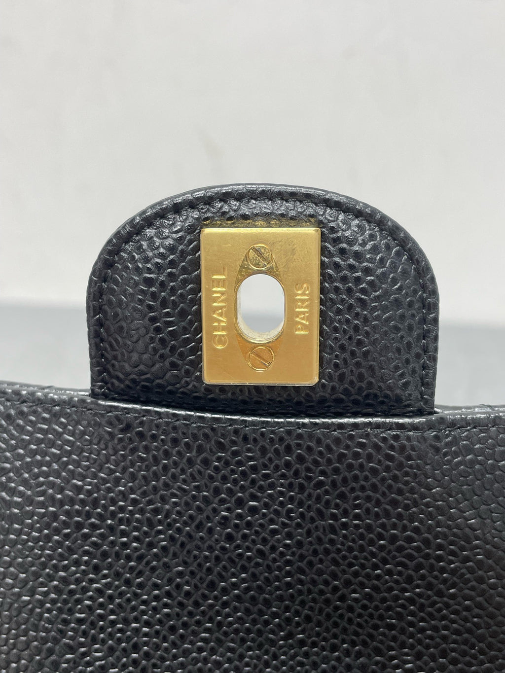 Chanel Classic Flap Medium Black Caviar Leather Gold Hardware 24-Series