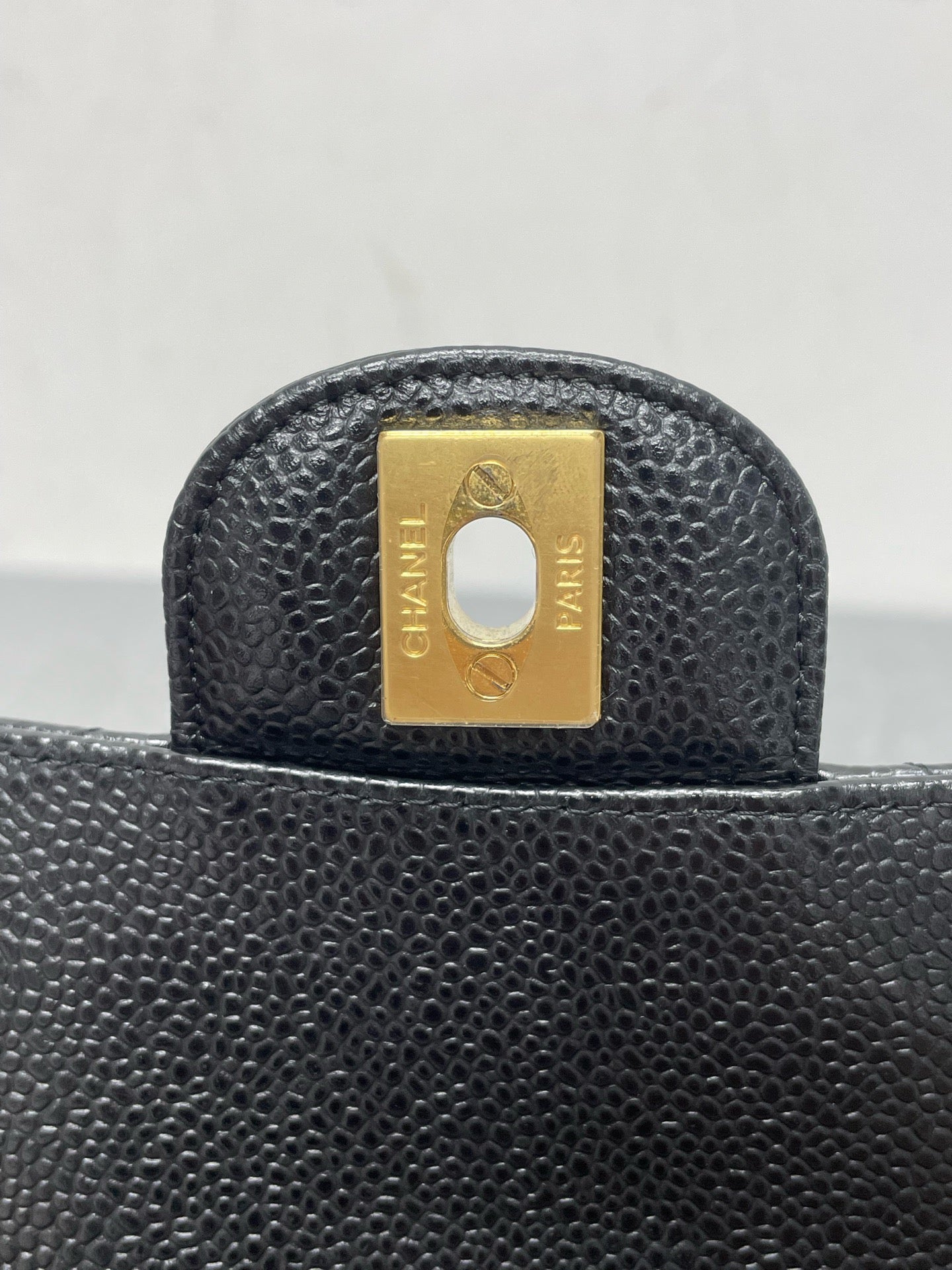Chanel Classic Flap Medium Black Caviar Leather Gold Hardware 24-Series
