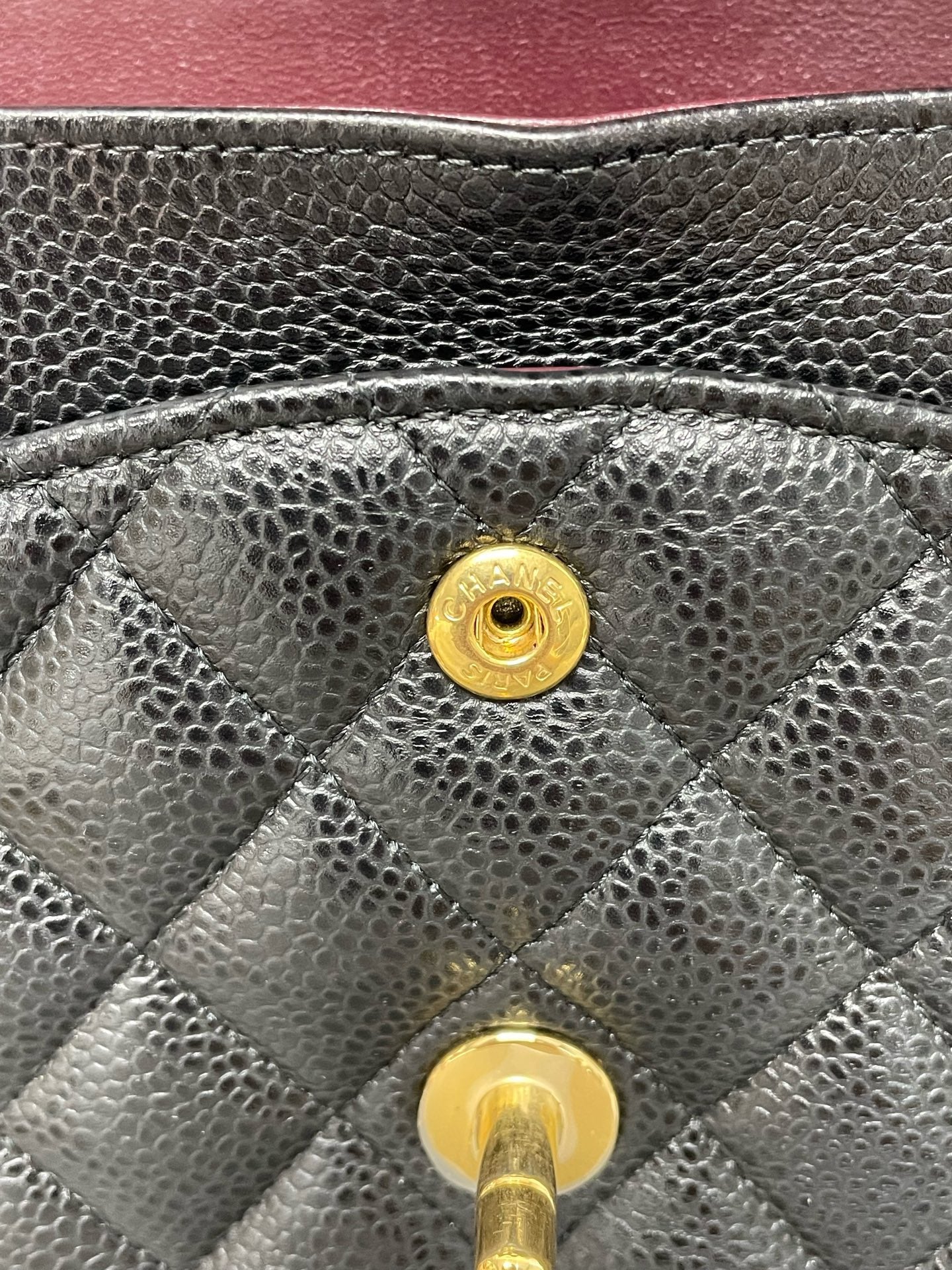 Chanel Classic Flap Medium Black Caviar Leather Gold Hardware 24-Series