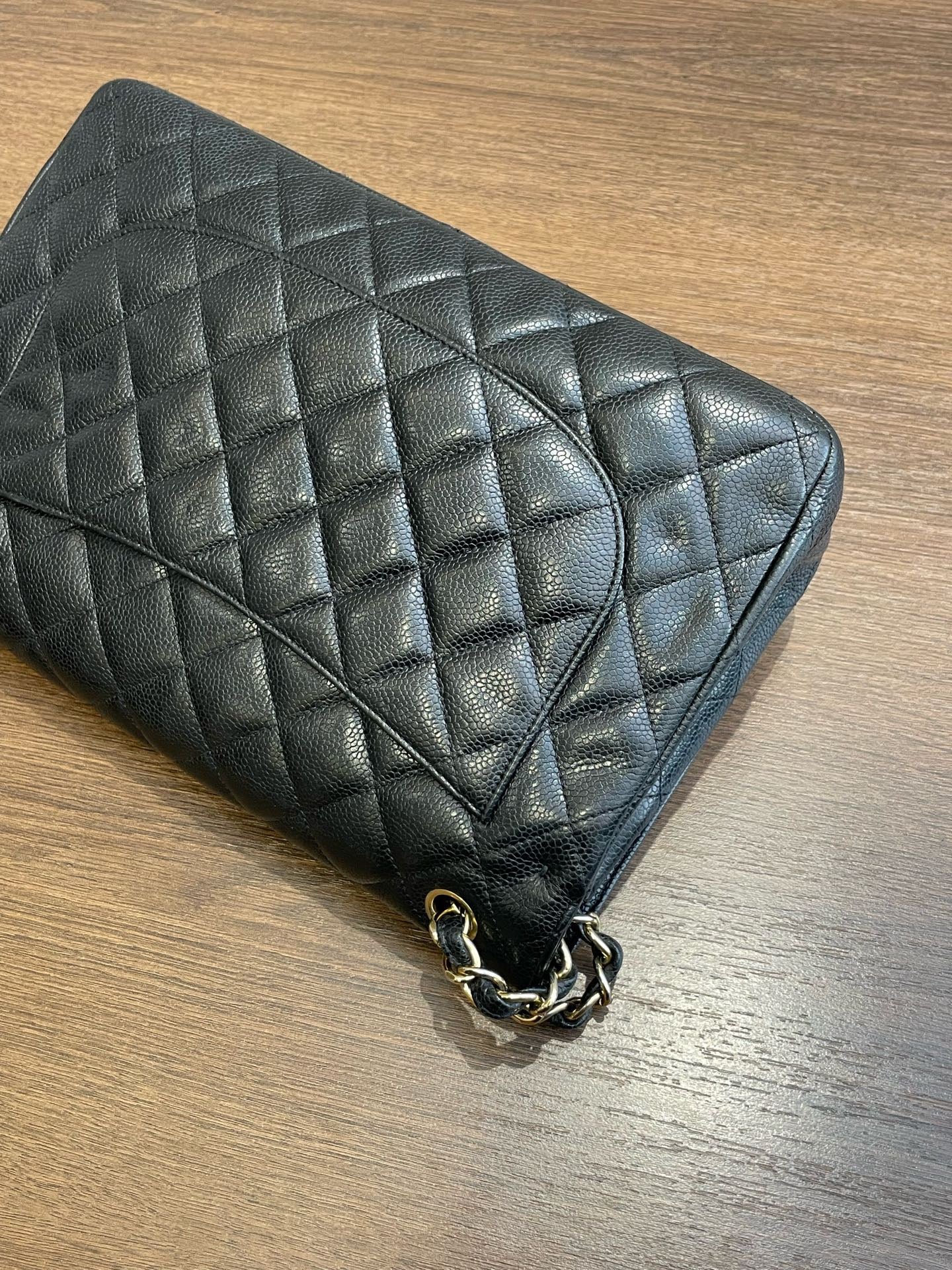 CHANEL CF Jumbo Classic Flap Bag Black Caviar GHW 21-Series with Hologram Sticker