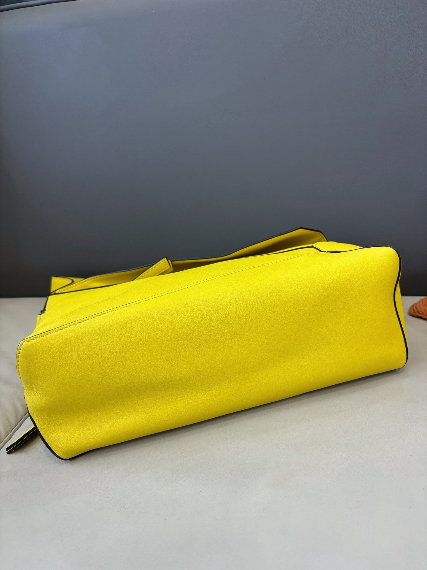 Loewe Puzzle Hobo Underarm Shoulder Bag Yellow Geometric Puzzle Stitching