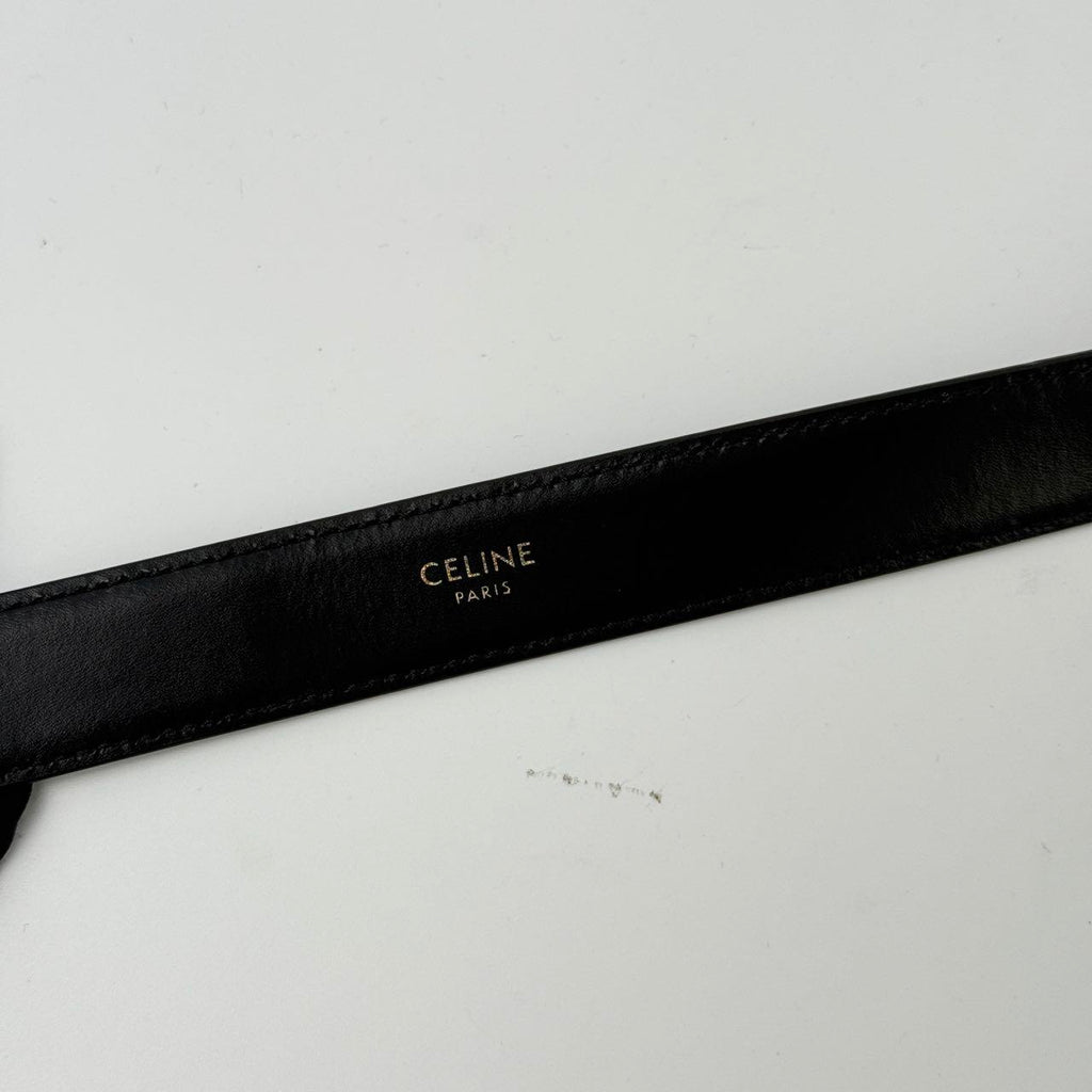 Celine Belt Size 85 Legitmark Authentic black Belt with Gold Toned Buckle - Pre-Owned