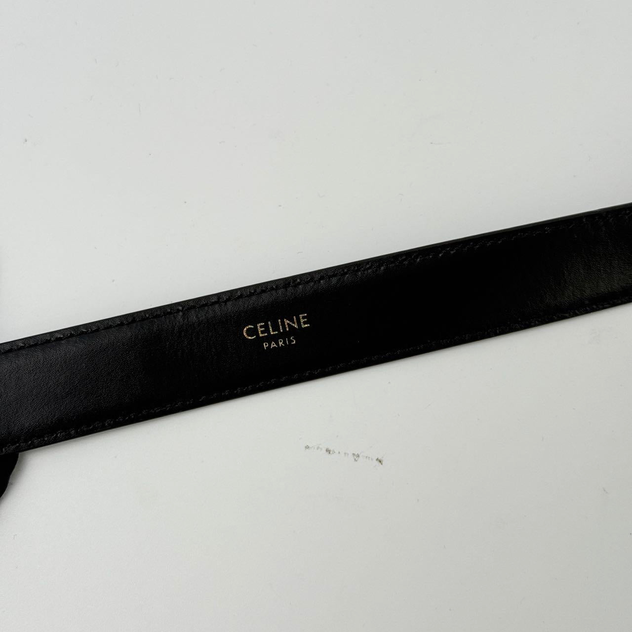 Celine Belt Size 85 Legitmark Authentic black Belt with Gold Toned Buckle - Pre-Owned