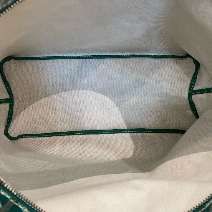 Goyard Boheme Hobo Canvas Shoulder Bag Green Silver Classic Women D